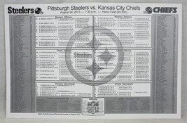 ORIGINAL 2013 KC Chiefs @ Pittsburgh Steelers Lineup Card Roethlisberger - $19.79