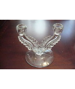 Pressed Glass Vintage pair of candlesticks, very elegant design  [gl16] - $1,004.68 MXN