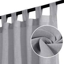 Grey Hversailtex Linen Blended Sheer Curtains, 72 Inches Long, 2 Panels, - £25.44 GBP