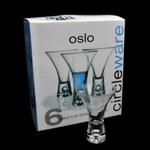 Circleware Oslo Shot Glasses Cordial Glasses 4 oz Set of 6 Air Bubble Base - £14.72 GBP