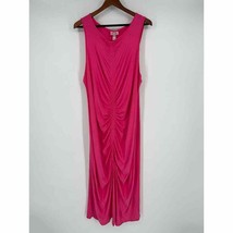 NWT Future Collective Ruched Midi Dress Sz 2X Hot Pink Alani Noelle Bodycon - £15.48 GBP