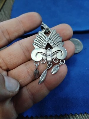 Vintage Handmade Mexican 925 Sterling Silver Pendant Free Shipping Item image 3