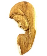 Vintage Hand Carved Wood Mother Mary Madonna Signed J. R. Drouin 1988 Sa... - $41.09 CAD