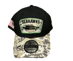 NWT New Seattle Seahawks New Era 39Thirty Salute To Service M/L Flex-Fit Hat - £18.75 GBP