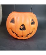 Blow Mold Pumpkin pail Vintage AJ Renzi Corp. Leominster Mass USA - £13.10 GBP