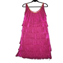 California Costume Company Large Fashion Flapper Dress Pink Fushia Dance Fringe - £10.84 GBP