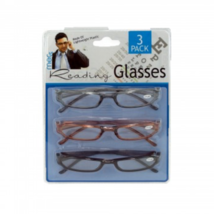 Three (3), Men&#39;s Reading Glasses, Lightweight Plastic, +1.00, Brown, Gray, Black - £11.99 GBP
