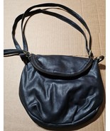 Margot Natalie Black Leather Fold-Over Purse Crossbody Saddlebag Handbag... - $249.37 MXN
