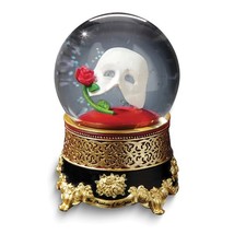 Phantom of the Opera Classic Mask with Rose Musical Water Globe - £49.16 GBP