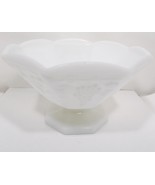 Anchor Hocking Milk Glass Footed Serving Bowl in The Vintage Grape Pattern - £47.17 GBP