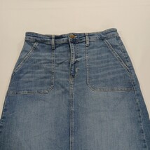 St. John’s Bay Women's Blue Cotton Blend Rear Slit Denim Skirt Pockets Size 14 image 15