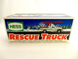 HESS Gasoline Rescue Truck With Siren, Flashers, Lights, In Box, 1994, #... - $39.15