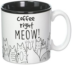 BnB Cat Lovers Mug Coffee Right Meow Funny Message Novelty Ceramic Cup f... - £11.98 GBP
