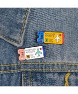 Airplane Ticket Enamel Pin, Adventure Awaits Enamel Pin, Travel Ticket Pin - $12.33 CAD