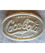 VINTAGE BRASS COCA COLA COKE BELT BUCKLE W/ FIVE CENTS ON FACE - €20,30 EUR