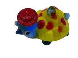 Turtle Miniature Figurine Colorful Glass Small Vintage Abstract Art Tiny - $10.00