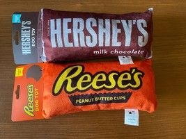 Dog’s Chew Toys Reese’s &amp; Hershey Bar Lot Of 2 Makes Crinkles and Squeak... - $11.87