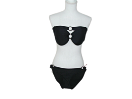 NEW Xhilaration Bikini Swimsuit Swimwear Cheeky Bandeau Black Size M AFK... - £16.54 GBP