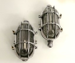 Vintage Old Aluminum Bulkhead Antique Ceiling Wall Mount Bulkhead Light ... - £205.29 GBP