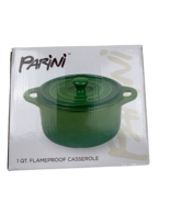 Parini Green 1 QT. Flameproof Casserole Pot Dish with Lid NEW NIB - £15.49 GBP