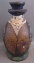 Rare Antique Painted Man Wooden Treenware Tobacco Tea Jar Container Primitive - £801.95 GBP