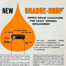 1960 Orange Drop Difilm Capacitors Advertisement Vintage Electronics DWU16D - $19.99