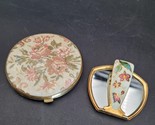Lot Of Two Vanity Purse Cloisonne &amp; Cross Stitch Floral Folding Pocket M... - $39.59