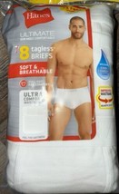 Hanes Ultimate 8-Pair Men&#39;s Tagless Briefs Underwear White Full Cut ~ L (36-38) - £23.53 GBP