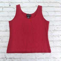 Metropolitan New York Top Womens Large Red Sleeveless Scoop Cropped Vintage 90s - £20.07 GBP