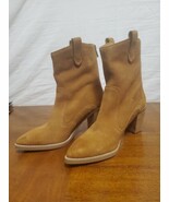Splendid Raquel Toffee Tan Mid Calf Western Boots Leather Suede Shoes Si... - $40.16