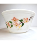 Federal Glass Gay Fad Apple Blossom 9&quot; Mixing Bowl White Glass Vintage - £31.03 GBP