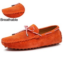 Summer Men Suede Leather Loafers Breathable Moccasins Boat Shoes Classic Driving - £43.57 GBP