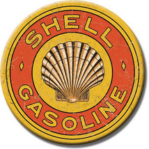 Shell Gasoline 1920's Vintage Logo Rustic Round Metal Sign - $20.95