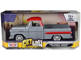 1958 Chevrolet Apache Fleetside Pickup Truck Lowrider Gray with Red Top &quot;Get Lo - £33.74 GBP