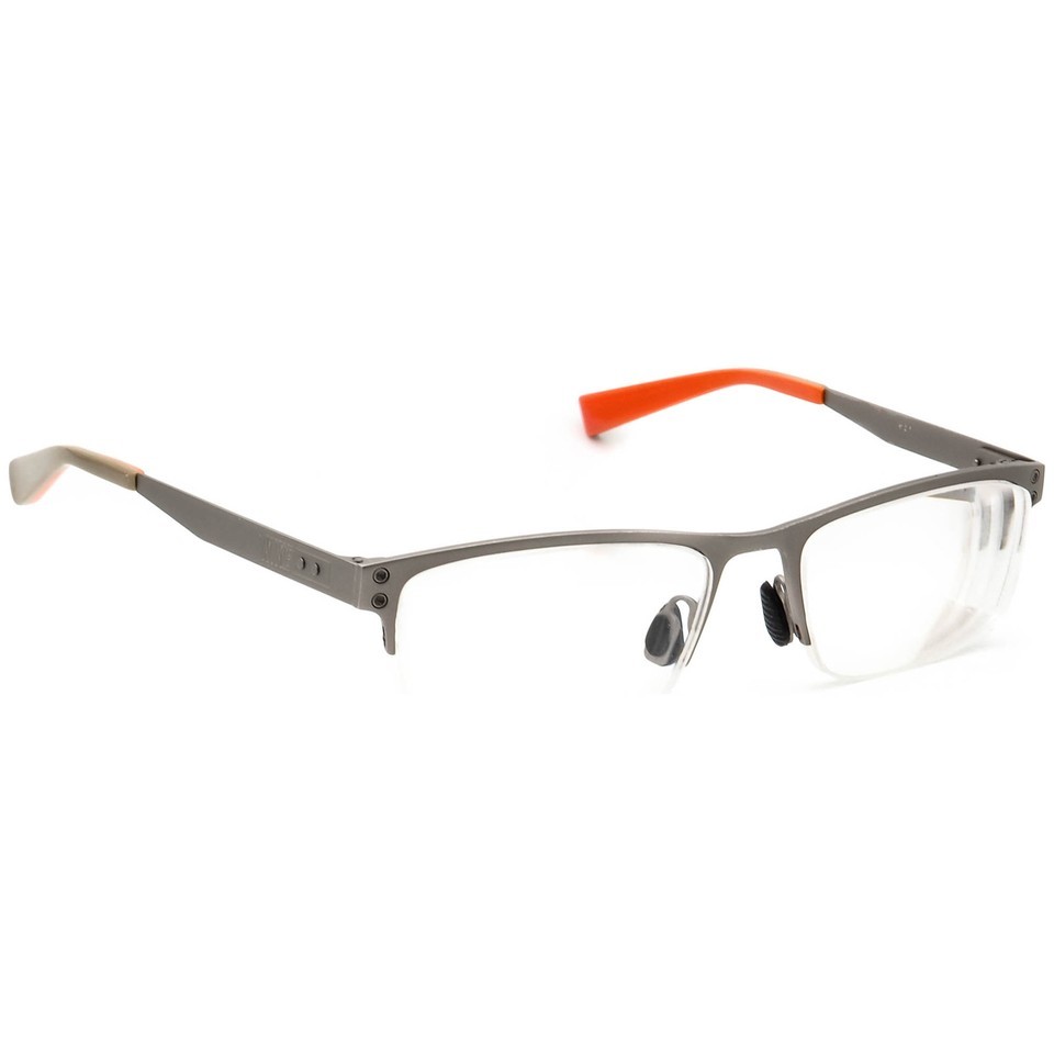 Nike Men&#39;s Eyeglasses 8203 065 Matte Gunmetal Half Rim Metal Frame 53[]1... - $159.99