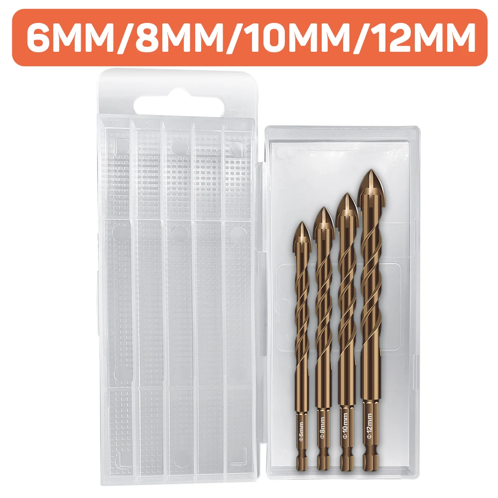 3-12mm Cross Hex Tile Drill Bits Set with Box for Gl Ceic Concrete Hole ... - $4,203.49 MXN