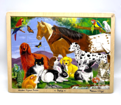 Melissa &amp; Doug Wooden Jigsaw Puzzle Tray - Pets - 24 Pieces - Approx 12x15 - £23.85 GBP