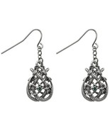 Jewelry Trends Pewter Celtic Dragon Teardrop Knot Dangle Earrings with G... - €26,47 EUR