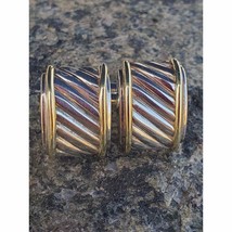 David Yurman Two Toned Cable Cufflinks for Mens 925 Sterling Silver &amp; Gold - £308.63 GBP