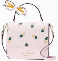 Kate Spade Staci Square Pineapple Crossbody Pink Saffiano K7629 NWT $299 MSRP Y - $98.00