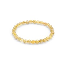 Genuine Round Smooth Rutilated Quartz Stretchy Bracelet, Sku#EF361 - £7.22 GBP+