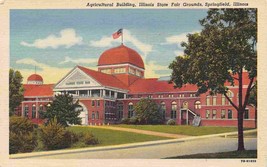 Agricultural Building State Fair Grounds Springfield Illinois linen postcard - £5.14 GBP