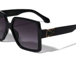 Dweebzilla Womens XL Oversized Square Retro Luxury Sunglasses (Black &amp; G... - £9.38 GBP+