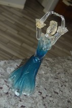 Rare Vintage Blue Murano Venetian Woman Dancer, Glass Figurine, about 12” Tall - £79.92 GBP