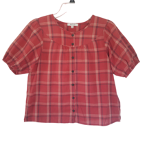 Madewell Prose Plaid Button Front Puff Sleeve Shirt XS Womens Short Slee... - £16.66 GBP