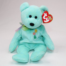 Rare TY Beanie Babies Ariel The Bear Plush Toy 2000 Retired Light Green Bear - £8.40 GBP
