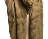 Simonetta Tan Beige Khaki Cable Knit Cowl Neck Poncho Cape Scarf Wrap Warm - $15.92