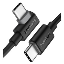 Usb C To Usb-C Cable, 2-Pack 1.5Ft Right Angle 60W Pd Type C To C Fast Charge Co - £11.75 GBP