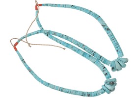 Vintage Santo Domingo turquoise and coral Jaclas - $292.05