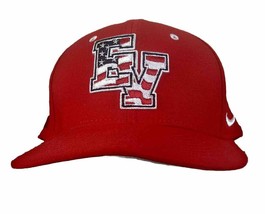 Douglas Nike Fitted Baseball Cap Red White &amp; Blue EV Font w Texas Flag P... - £11.17 GBP